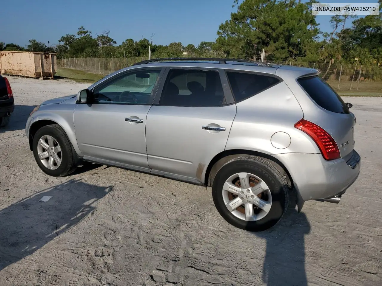 2006 Nissan Murano Sl VIN: JN8AZ08T46W425210 Lot: 54590965