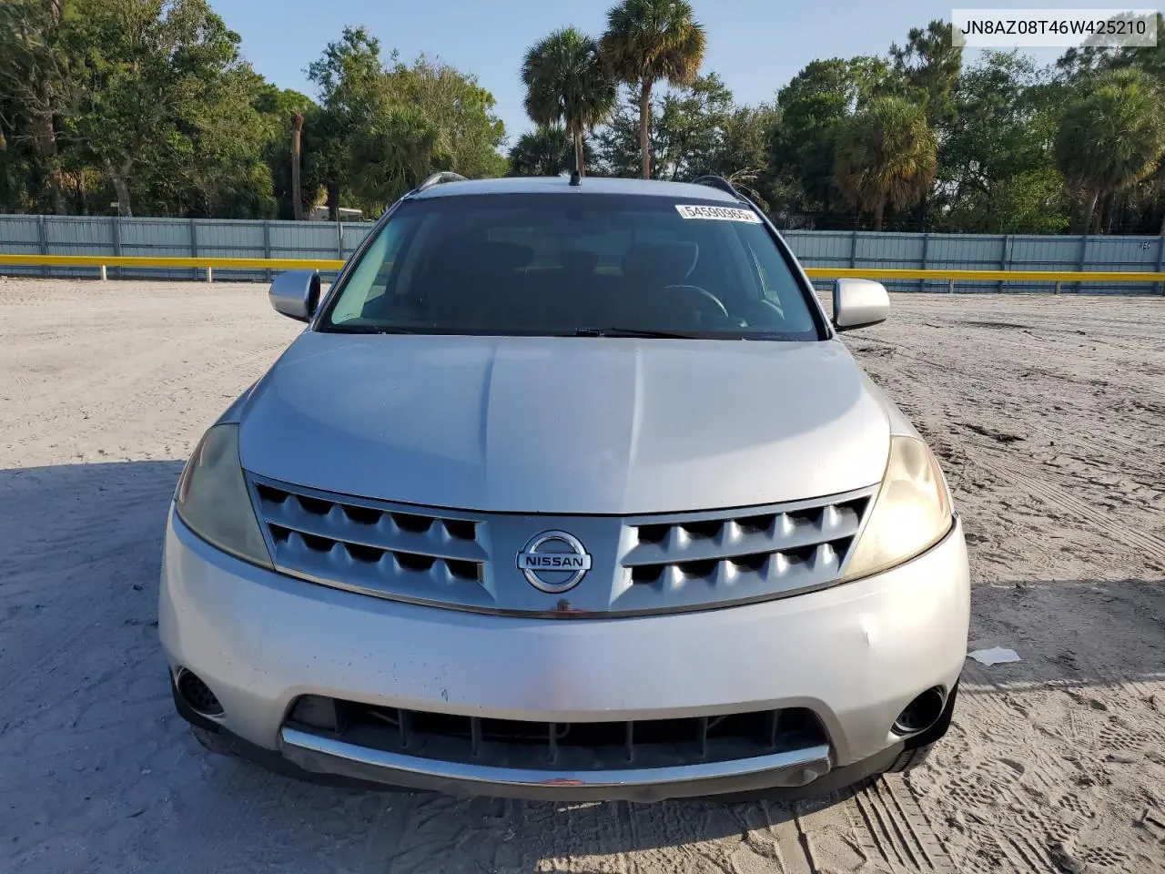 2006 Nissan Murano Sl VIN: JN8AZ08T46W425210 Lot: 54590965