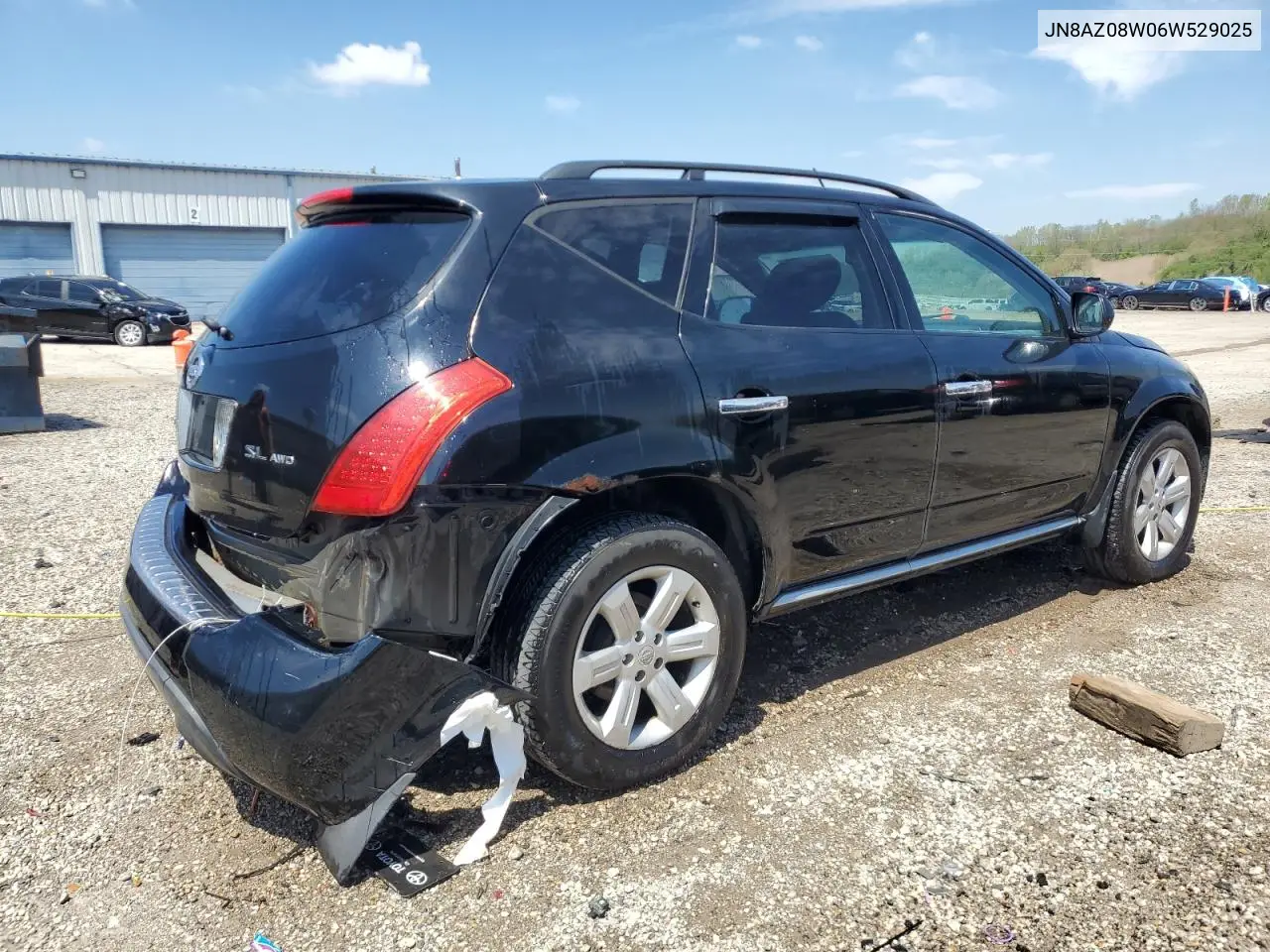 2006 Nissan Murano Sl VIN: JN8AZ08W06W529025 Lot: 55822745