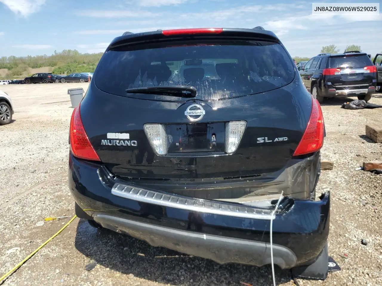 2006 Nissan Murano Sl VIN: JN8AZ08W06W529025 Lot: 55822745