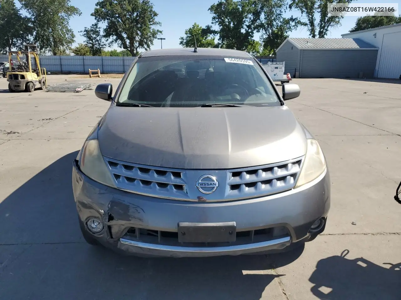 2006 Nissan Murano Sl VIN: JN8AZ08T16W422166 Lot: 56420595