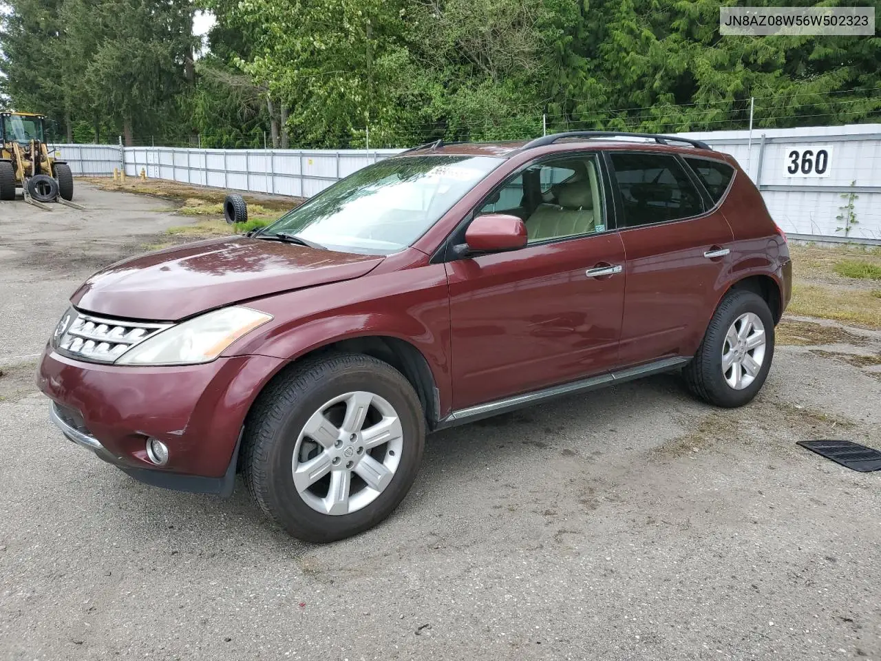 2006 Nissan Murano Sl VIN: JN8AZ08W56W502323 Lot: 56939955