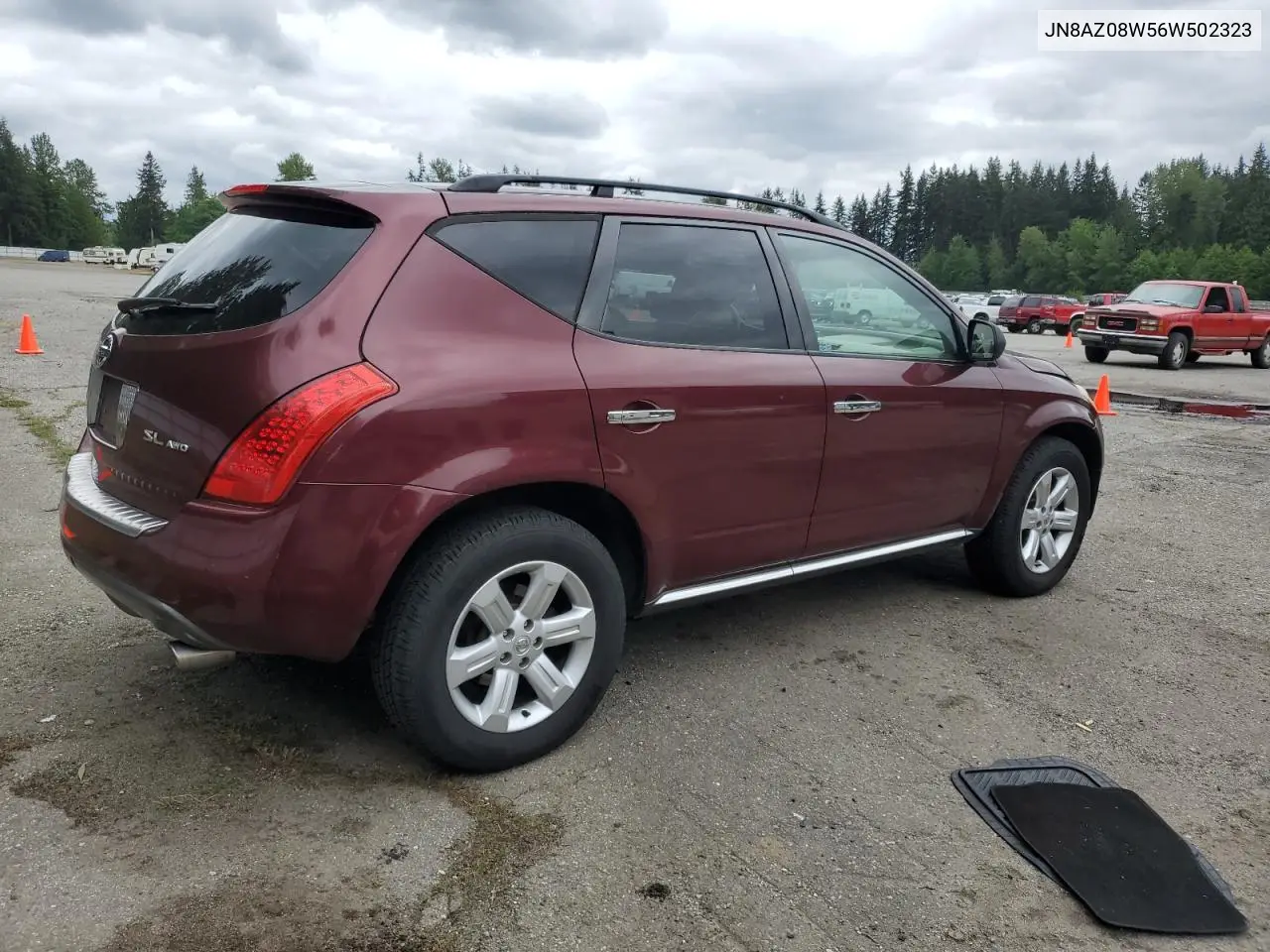 2006 Nissan Murano Sl VIN: JN8AZ08W56W502323 Lot: 56939955
