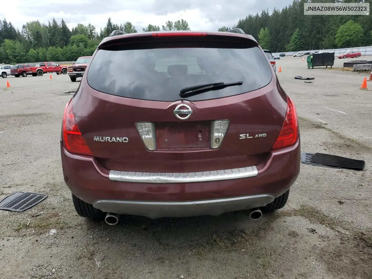 2006 Nissan Murano Sl VIN: JN8AZ08W56W502323 Lot: 56939955