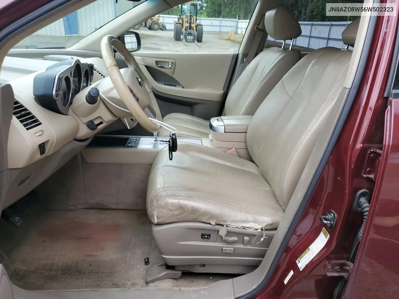 2006 Nissan Murano Sl VIN: JN8AZ08W56W502323 Lot: 56939955