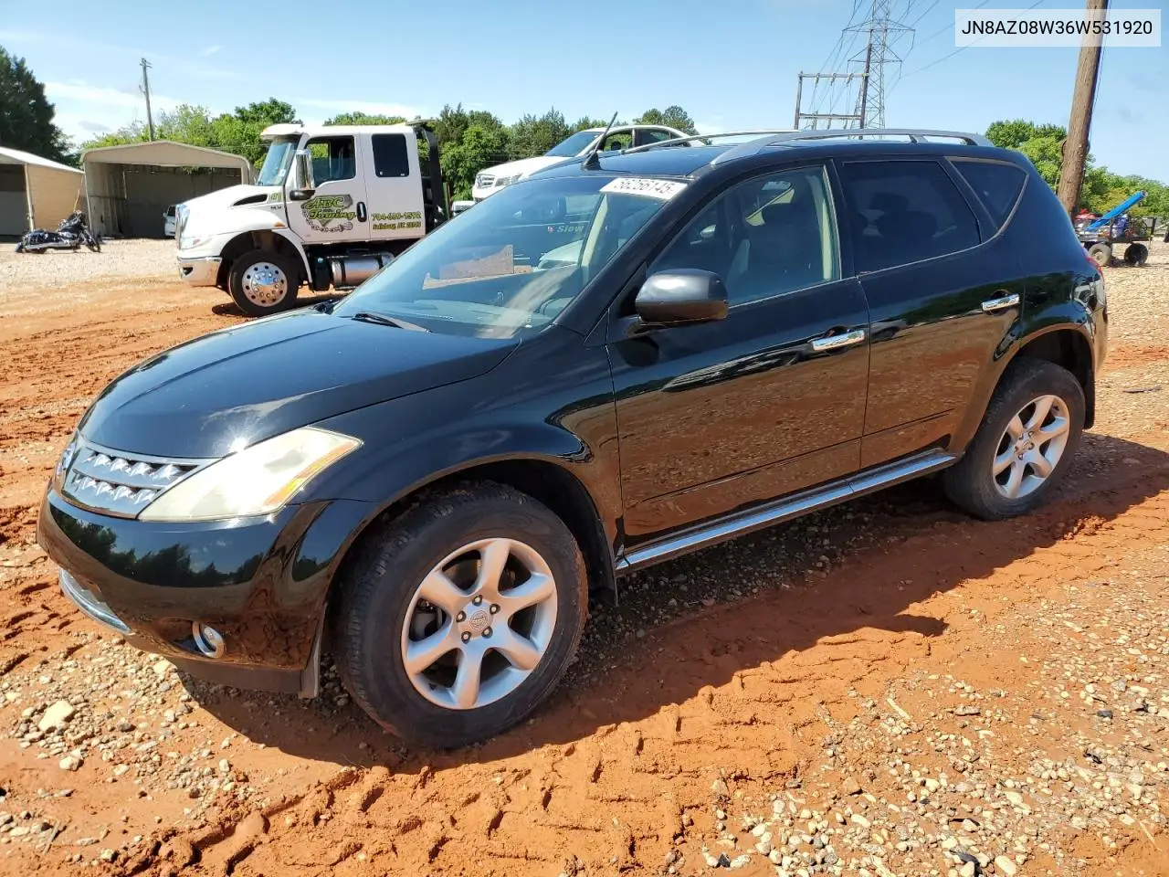 2006 Nissan Murano Sl VIN: JN8AZ08W36W531920 Lot: 57418785