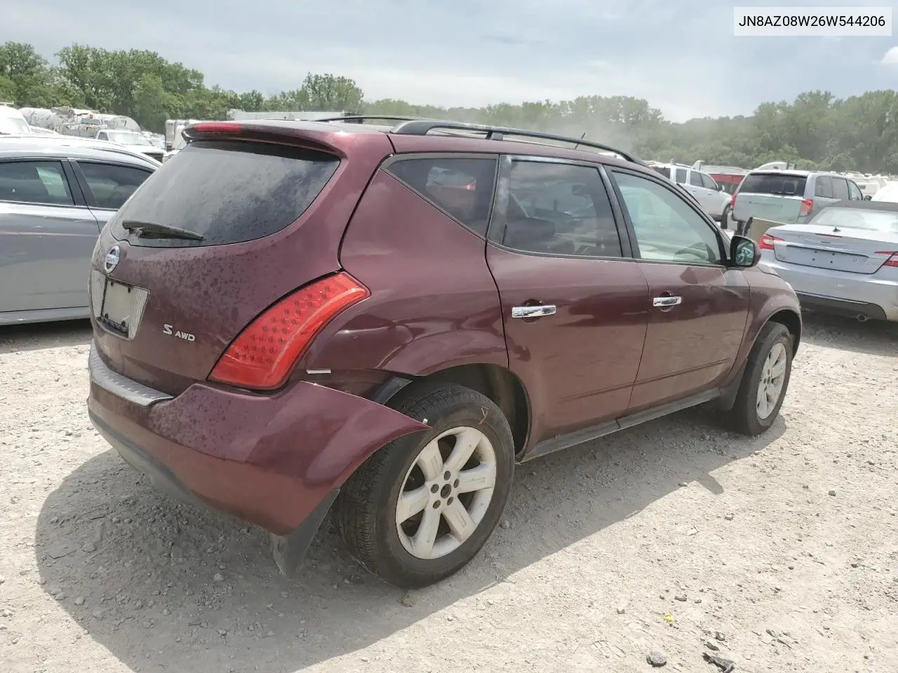 2006 Nissan Murano Sl VIN: JN8AZ08W26W544206 Lot: 59537925