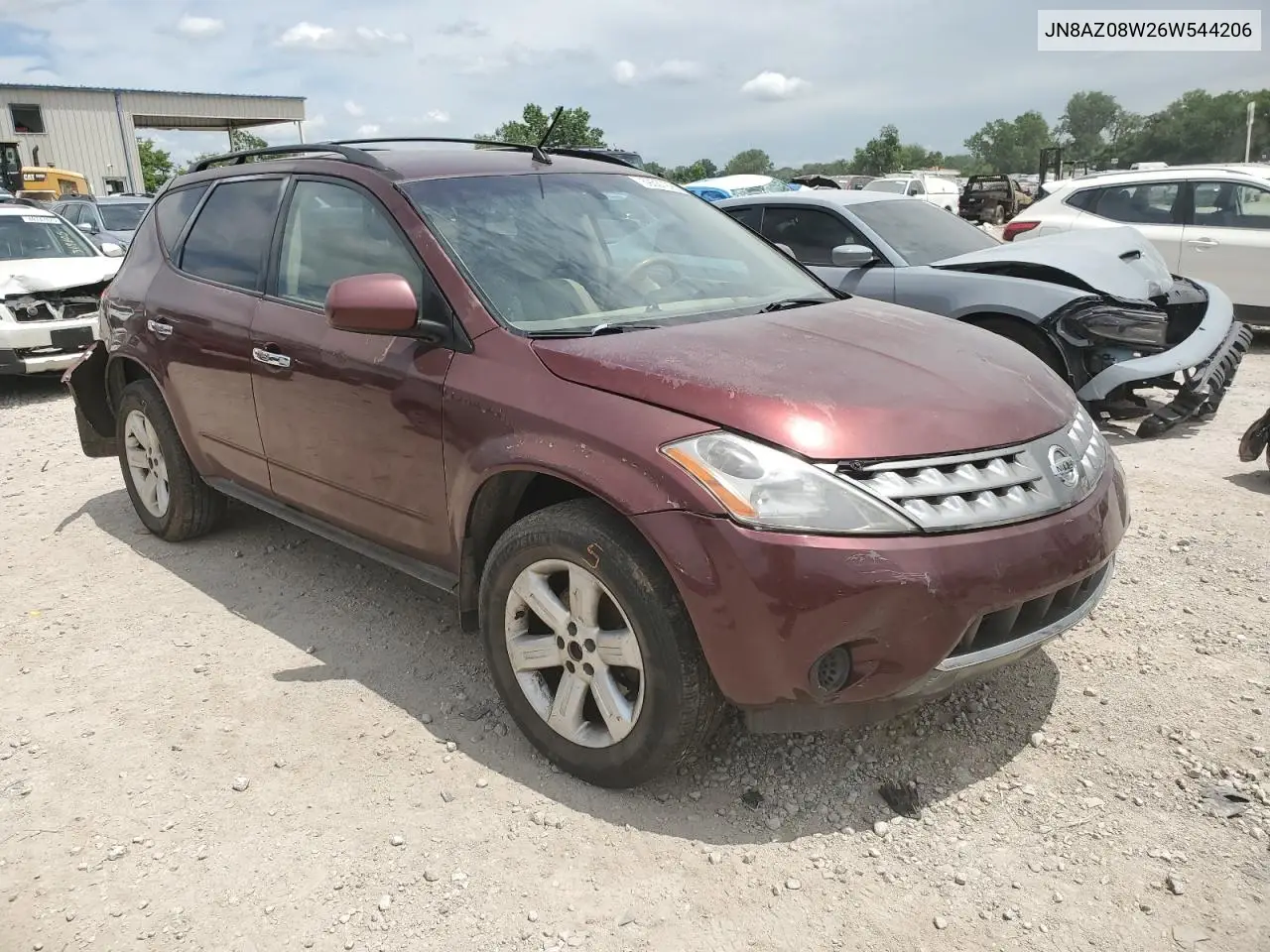 2006 Nissan Murano Sl VIN: JN8AZ08W26W544206 Lot: 59537925
