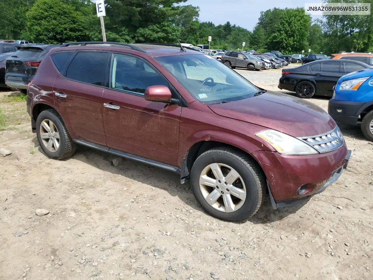 2006 Nissan Murano Sl VIN: JN8AZ08W96W531355 Lot: 59662445