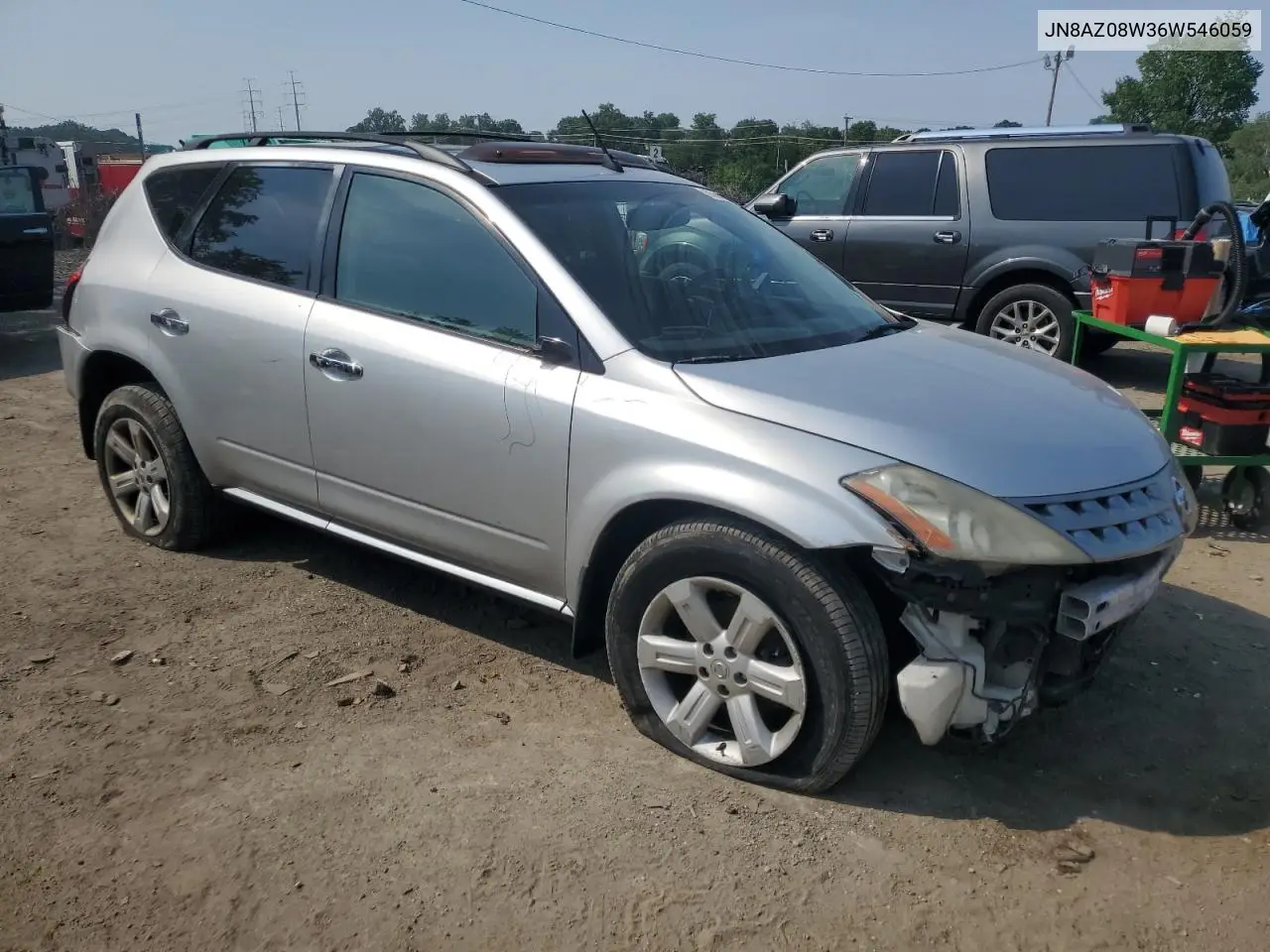 2006 Nissan Murano Sl VIN: JN8AZ08W36W546059 Lot: 60608335
