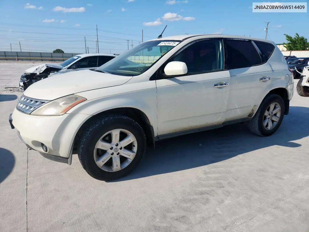 2006 Nissan Murano Sl VIN: JN8AZ08W96W514409 Lot: 61424475