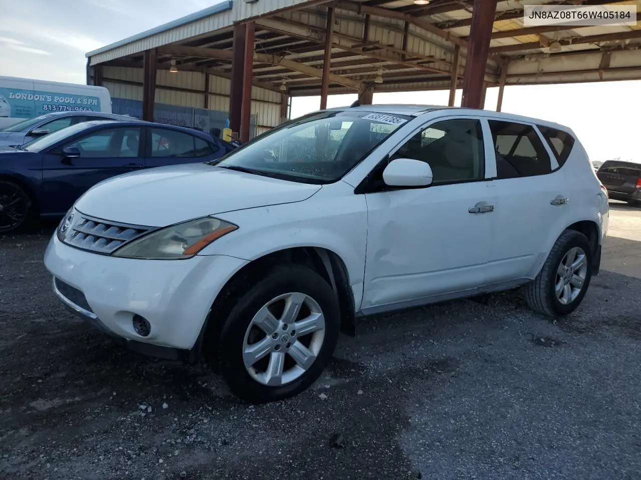 2006 Nissan Murano Sl VIN: JN8AZ08T66W405184 Lot: 63811285