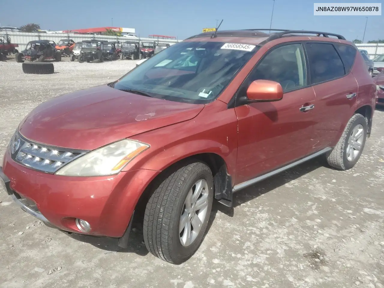 2007 Nissan Murano Sl VIN: JN8AZ08W97W650878 Lot: 56858545