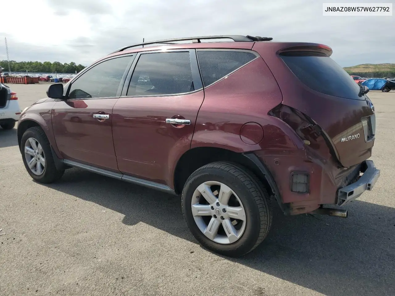 2007 Nissan Murano Sl VIN: JN8AZ08W57W627792 Lot: 62485355