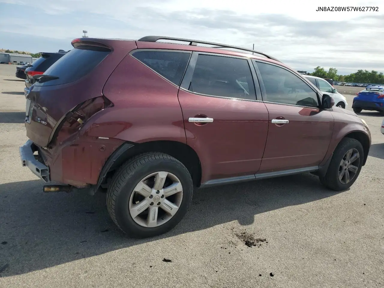 2007 Nissan Murano Sl VIN: JN8AZ08W57W627792 Lot: 62485355
