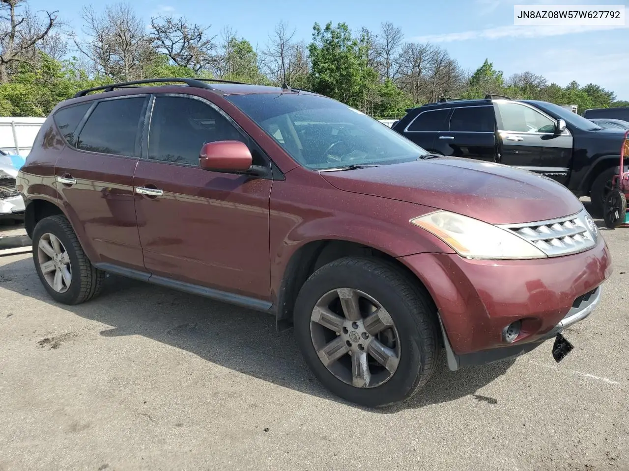 2007 Nissan Murano Sl VIN: JN8AZ08W57W627792 Lot: 62485355