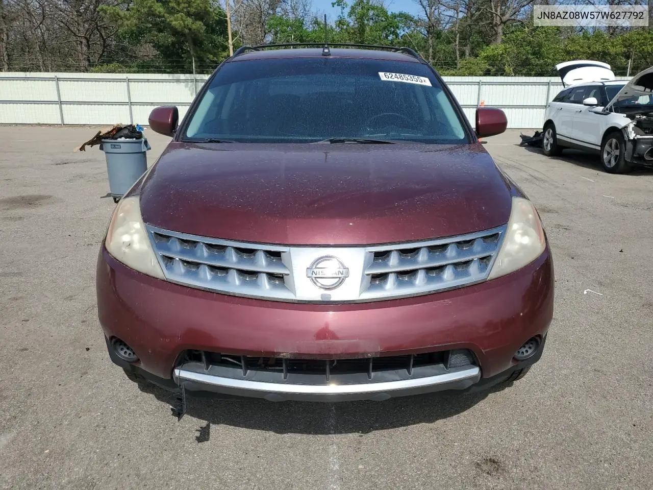 2007 Nissan Murano Sl VIN: JN8AZ08W57W627792 Lot: 62485355