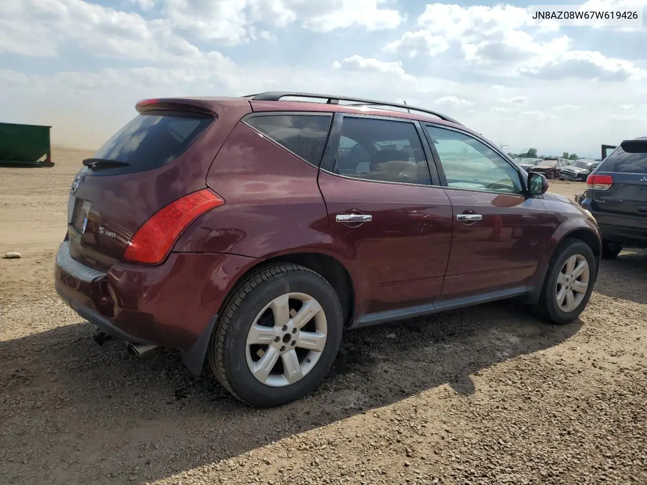 2007 Nissan Murano Sl VIN: JN8AZ08W67W619426 Lot: 63121065