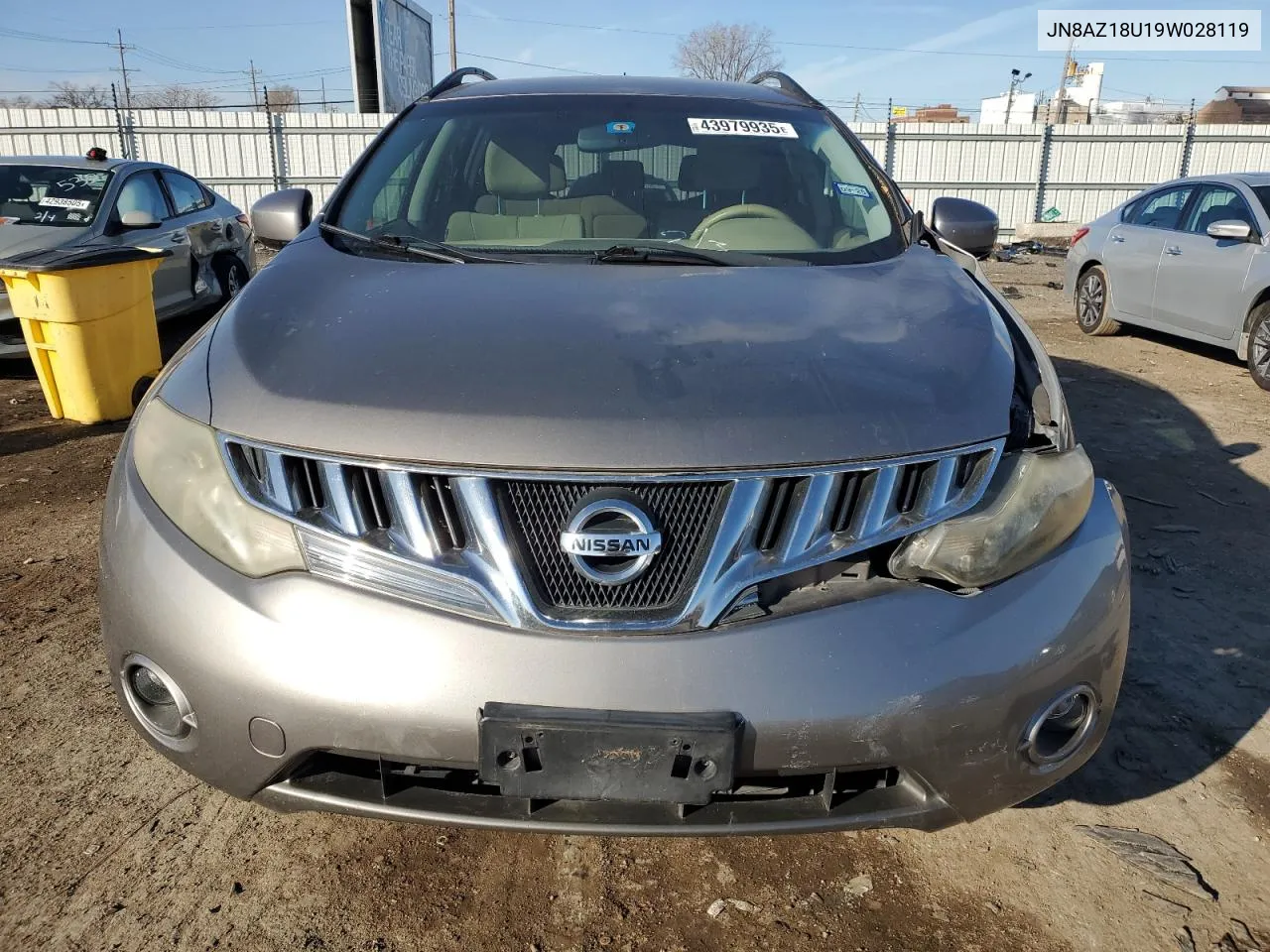 2009 Nissan Murano S VIN: JN8AZ18U19W028119 Lot: 43979935