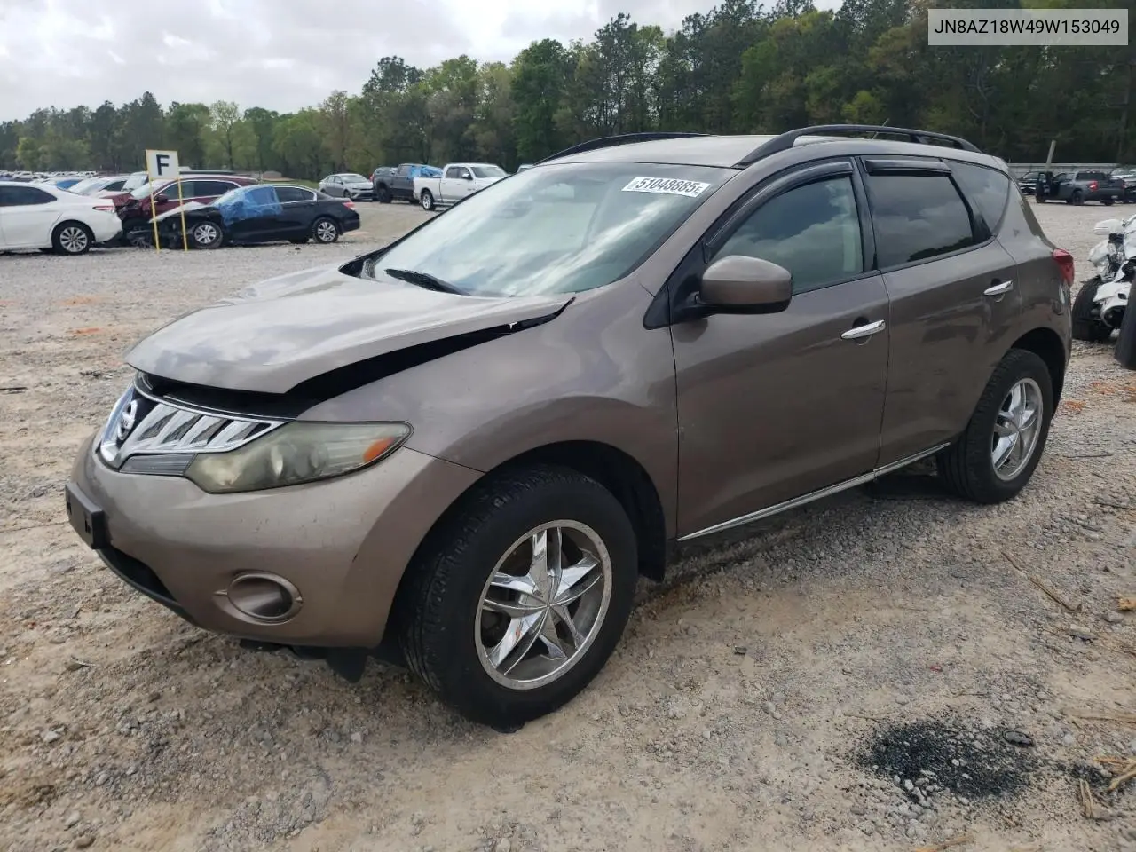 2009 Nissan Murano S VIN: JN8AZ18W49W153049 Lot: 51048885