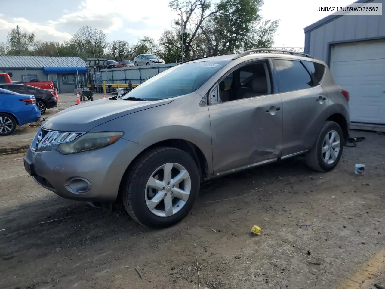 2009 Nissan Murano S VIN: JN8AZ18U89W026562 Lot: 51992975