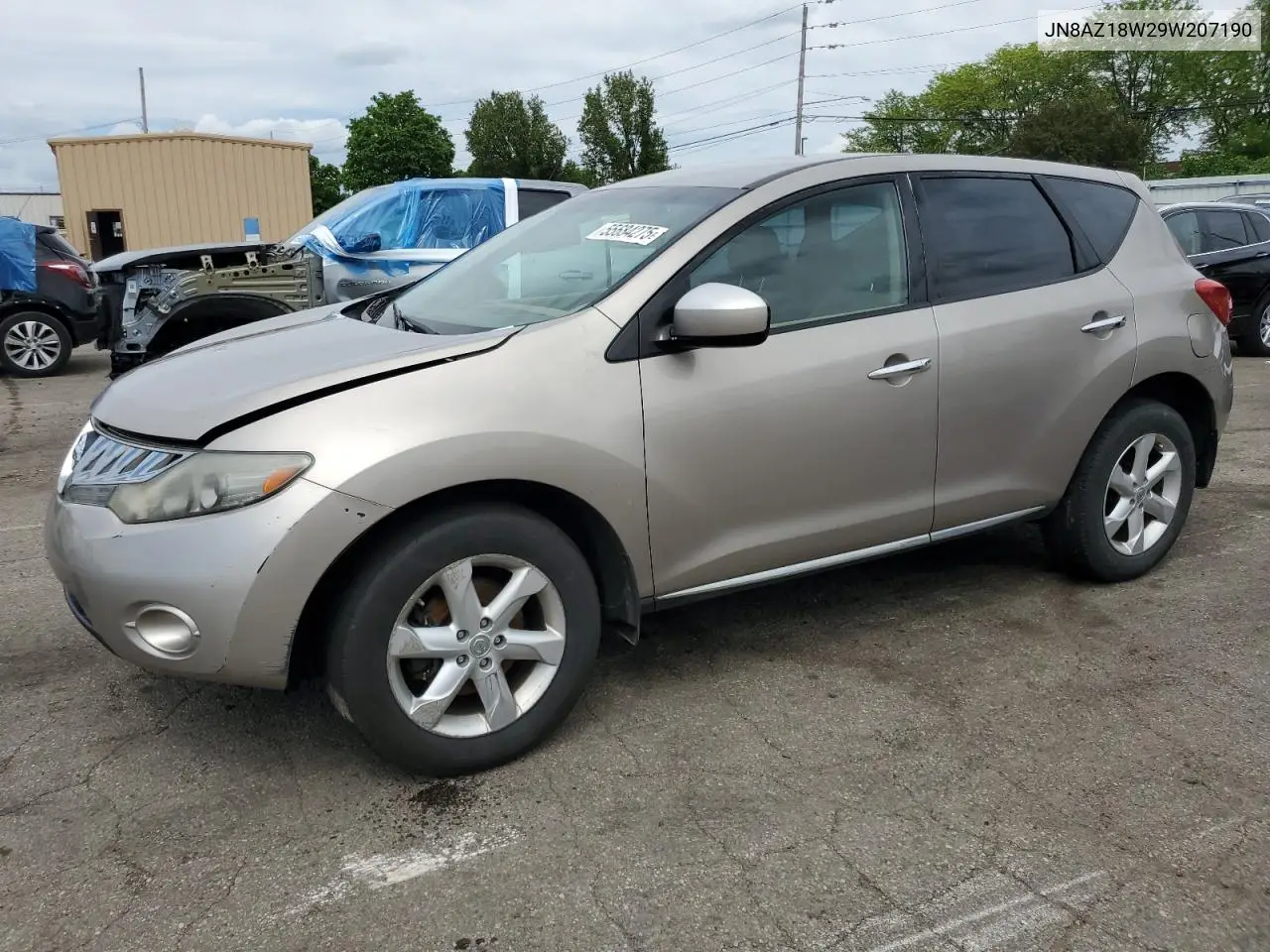 2009 Nissan Murano S VIN: JN8AZ18W29W207190 Lot: 55684275