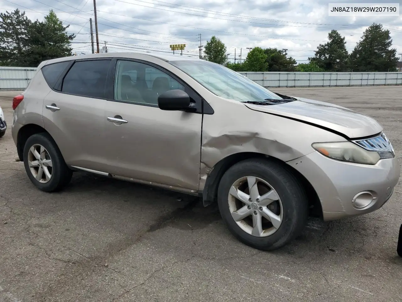 2009 Nissan Murano S VIN: JN8AZ18W29W207190 Lot: 55684275