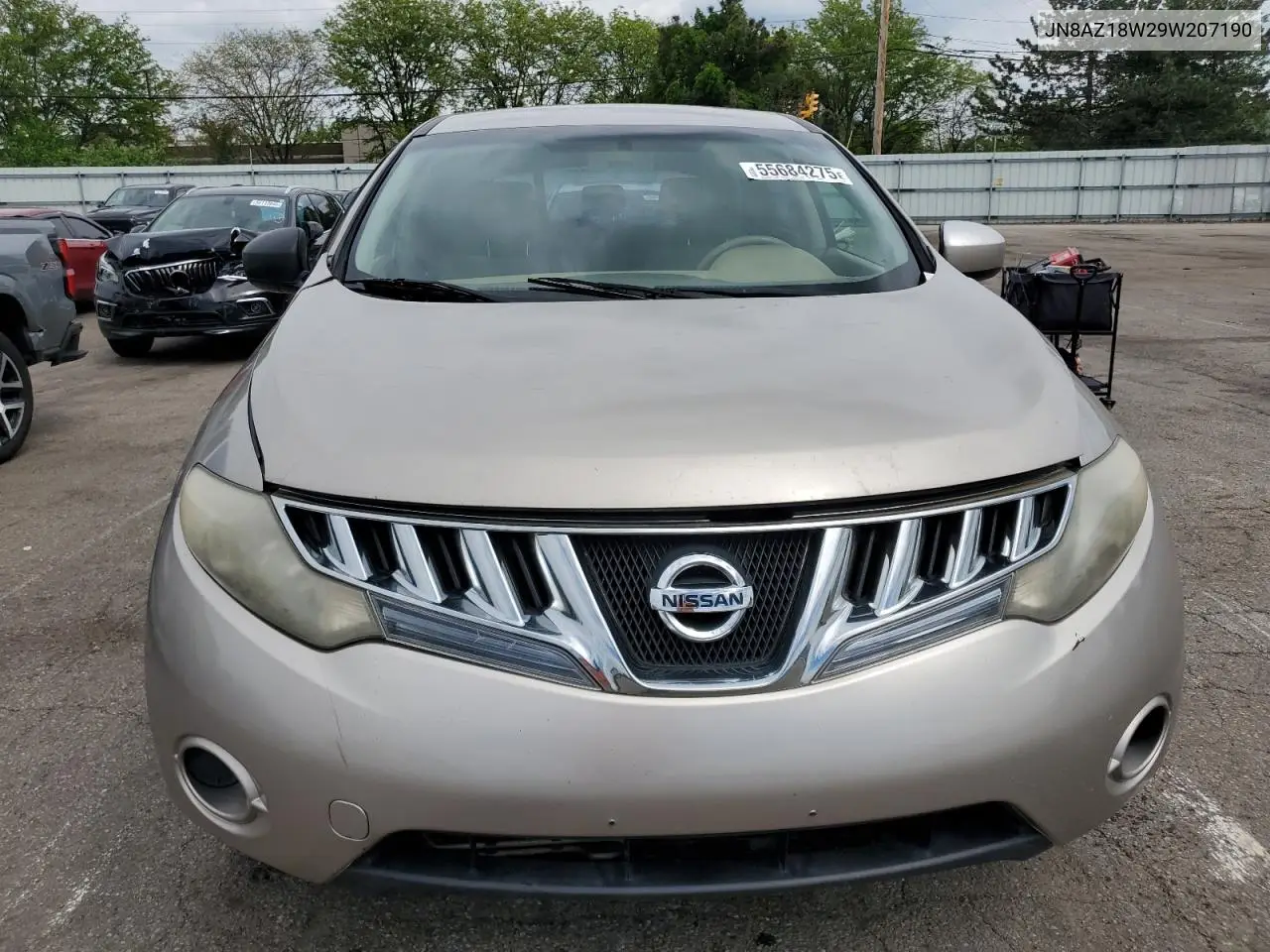 2009 Nissan Murano S VIN: JN8AZ18W29W207190 Lot: 55684275