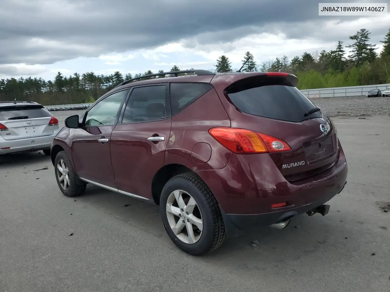 2009 Nissan Murano S VIN: JN8AZ18W89W140627 Lot: 56124295