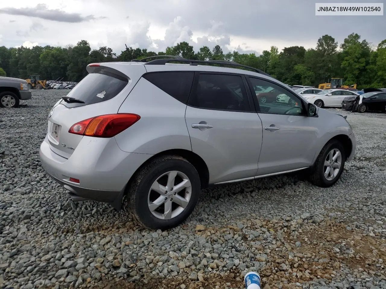 2009 Nissan Murano S VIN: JN8AZ18W49W102540 Lot: 56830705
