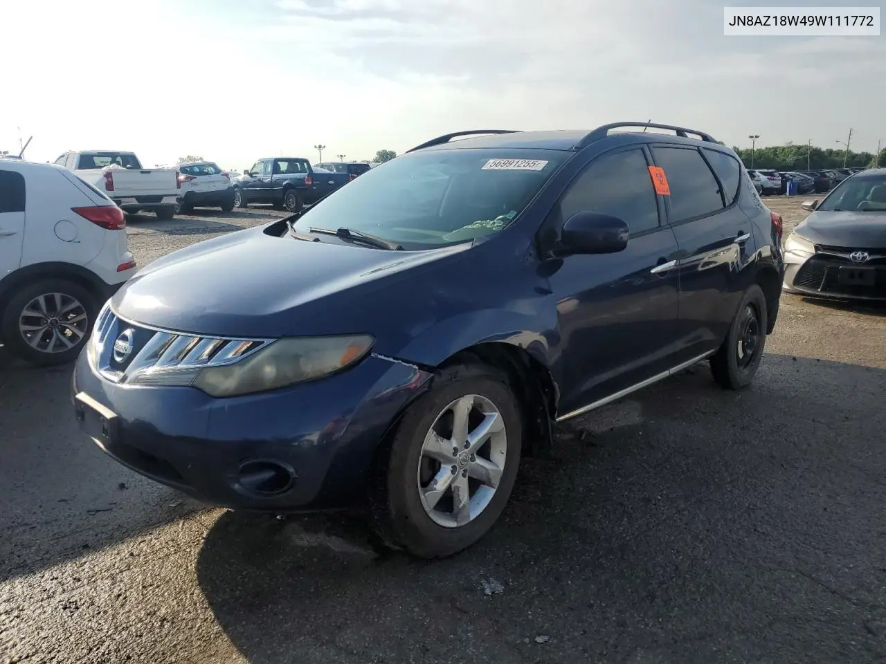 2009 Nissan Murano S VIN: JN8AZ18W49W111772 Lot: 56991255