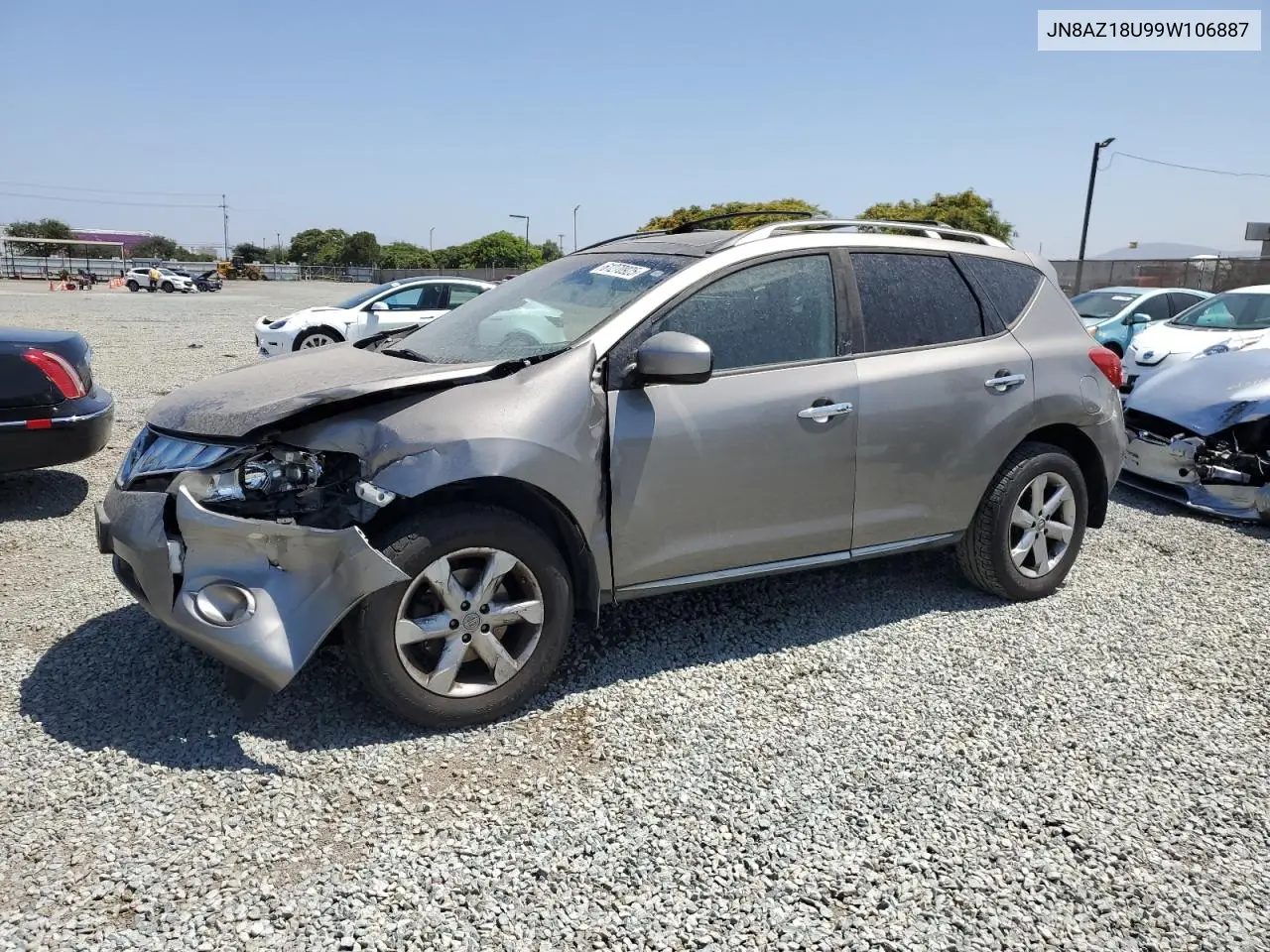 2009 Nissan Murano S VIN: JN8AZ18U99W106887 Lot: 61270925