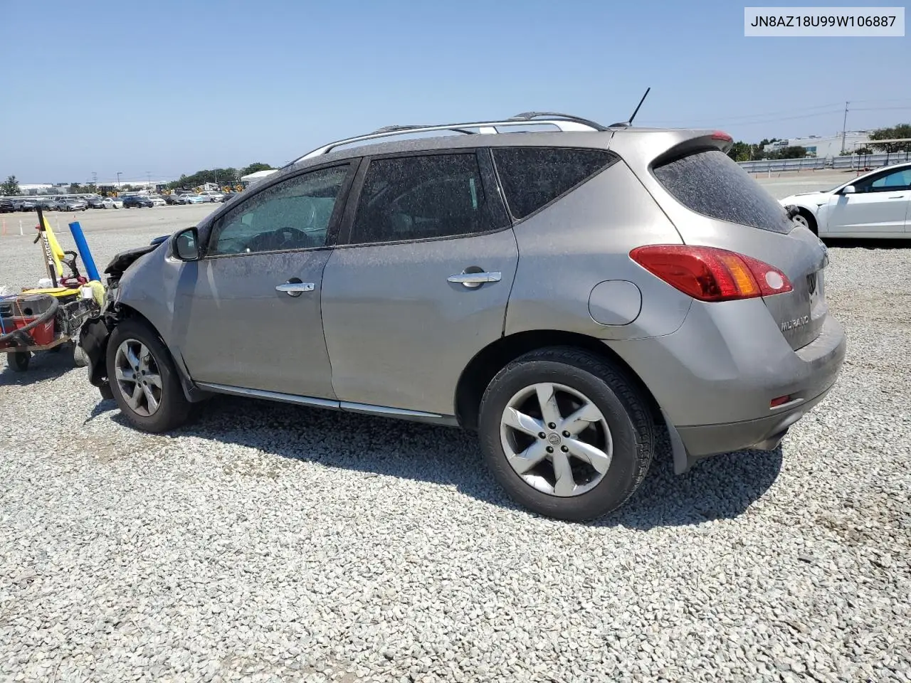 2009 Nissan Murano S VIN: JN8AZ18U99W106887 Lot: 61270925