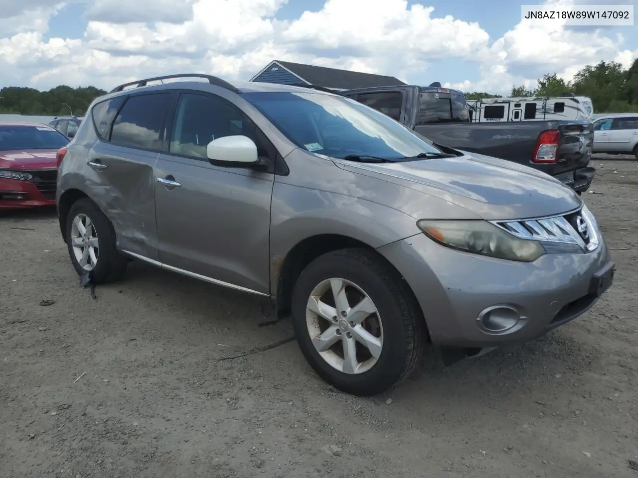 2009 Nissan Murano S VIN: JN8AZ18W89W147092 Lot: 61566065