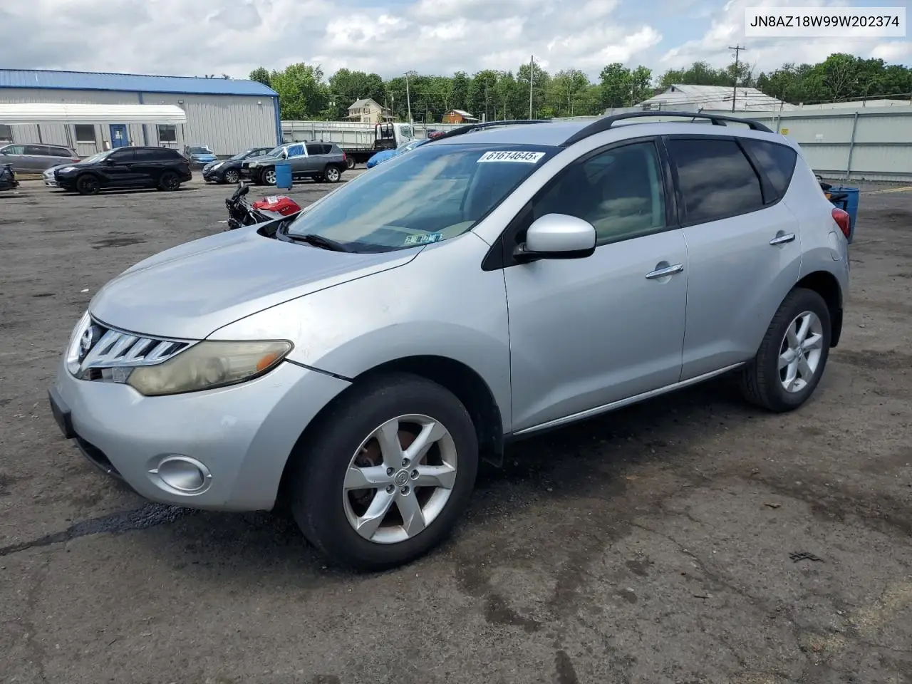 2009 Nissan Murano S VIN: JN8AZ18W99W202374 Lot: 61614645