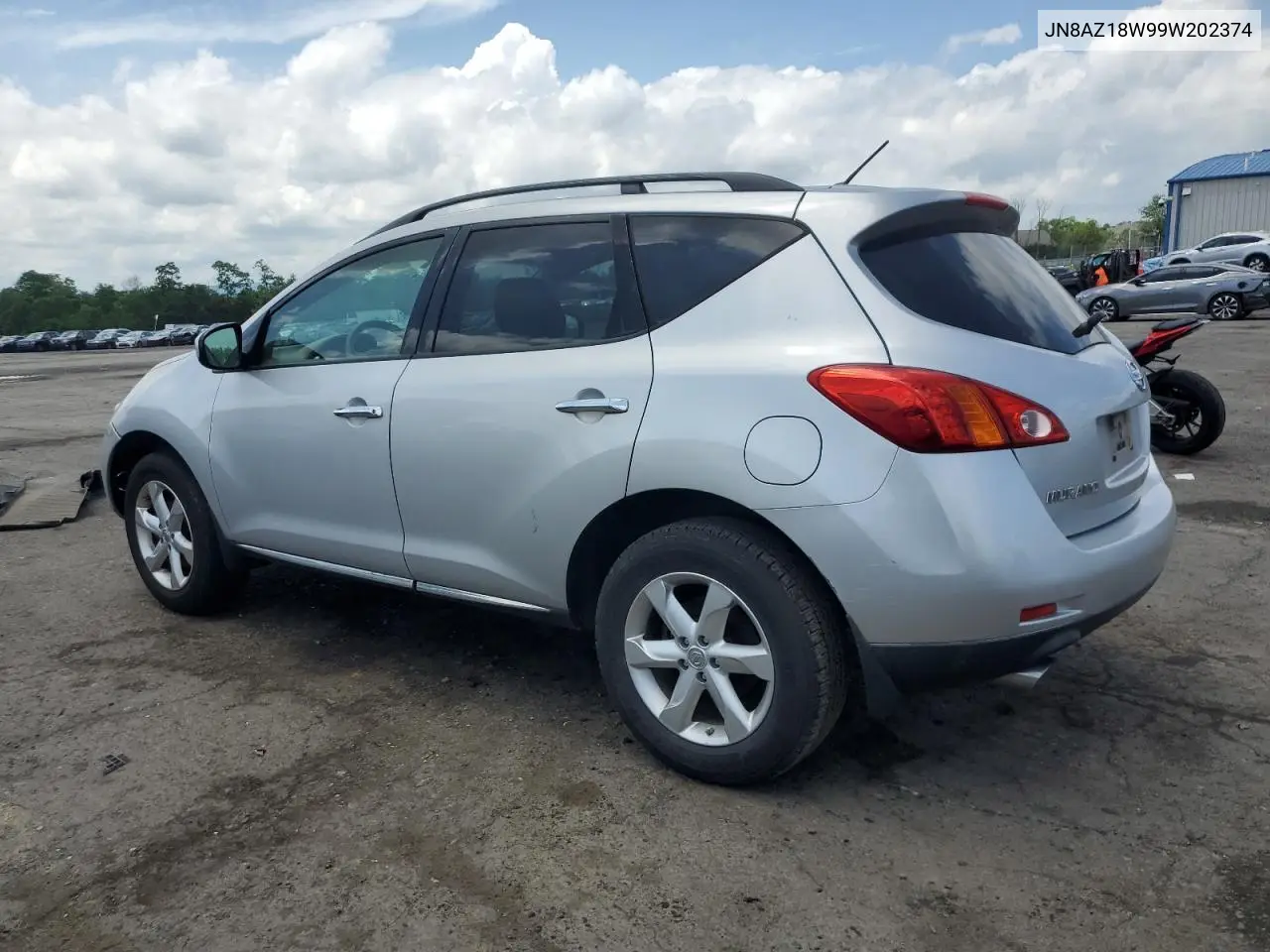 2009 Nissan Murano S VIN: JN8AZ18W99W202374 Lot: 61614645