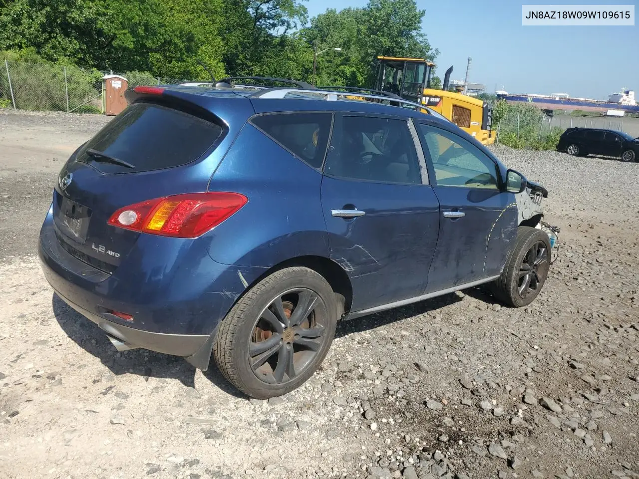 2009 Nissan Murano S VIN: JN8AZ18W09W109615 Lot: 61760305