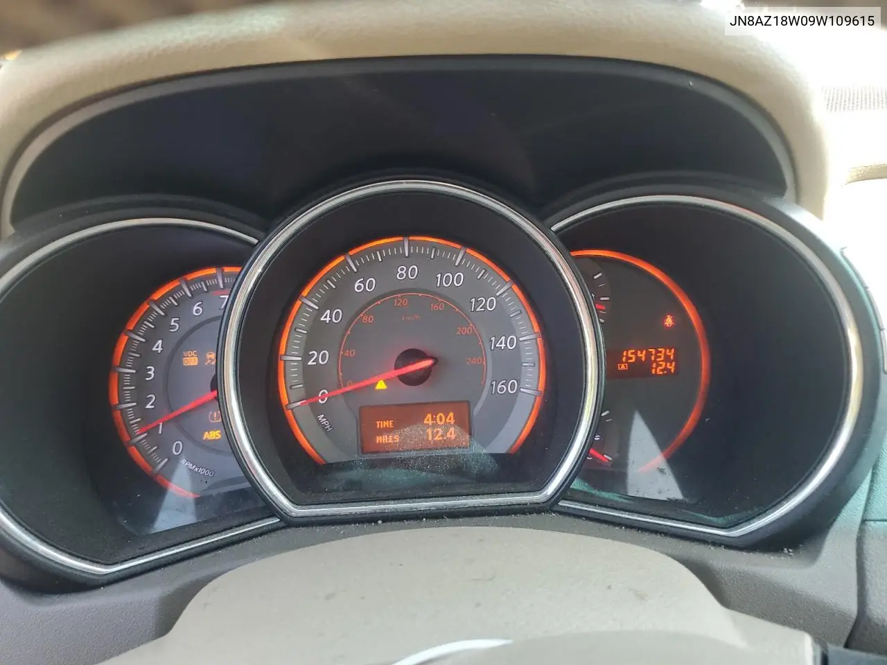 2009 Nissan Murano S VIN: JN8AZ18W09W109615 Lot: 61760305