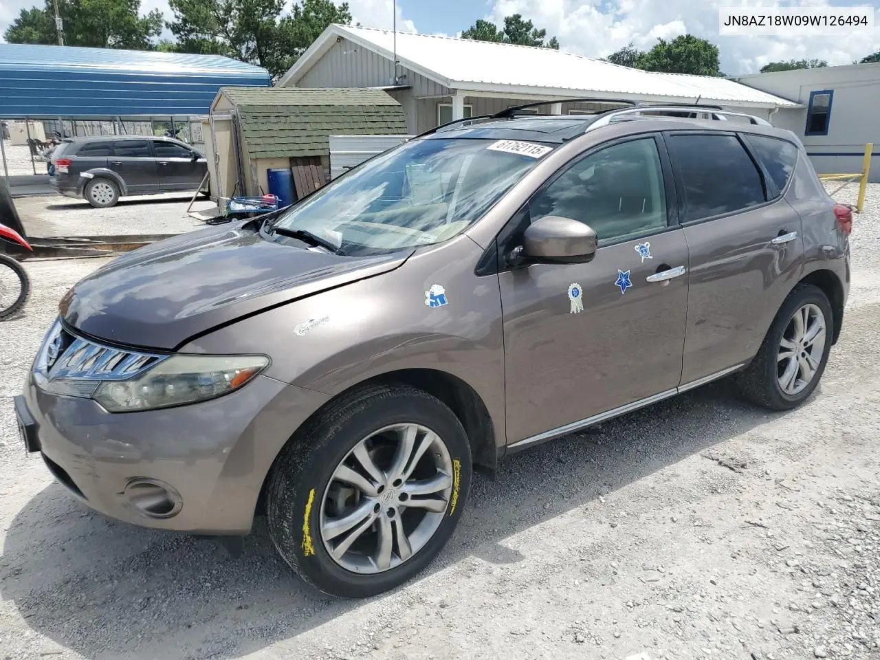 2009 Nissan Murano S VIN: JN8AZ18W09W126494 Lot: 61762115
