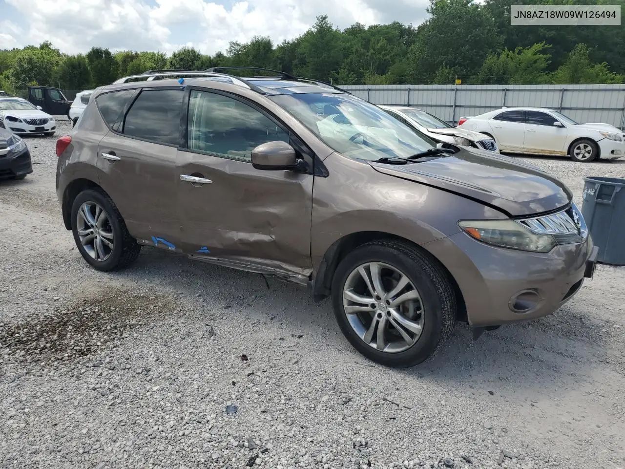 2009 Nissan Murano S VIN: JN8AZ18W09W126494 Lot: 61762115