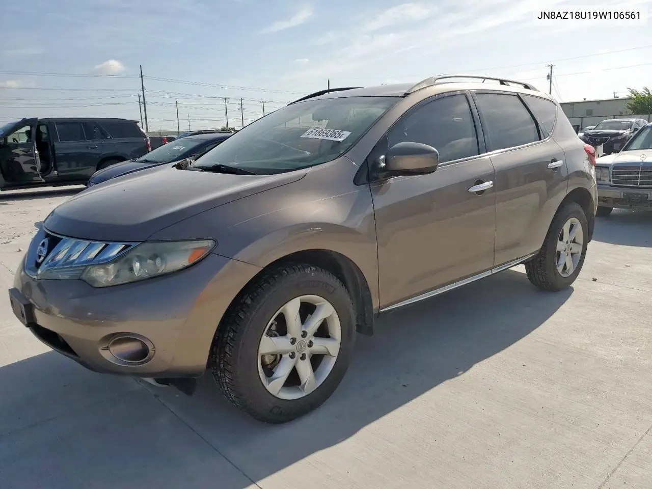 2009 Nissan Murano S VIN: JN8AZ18U19W106561 Lot: 61869365