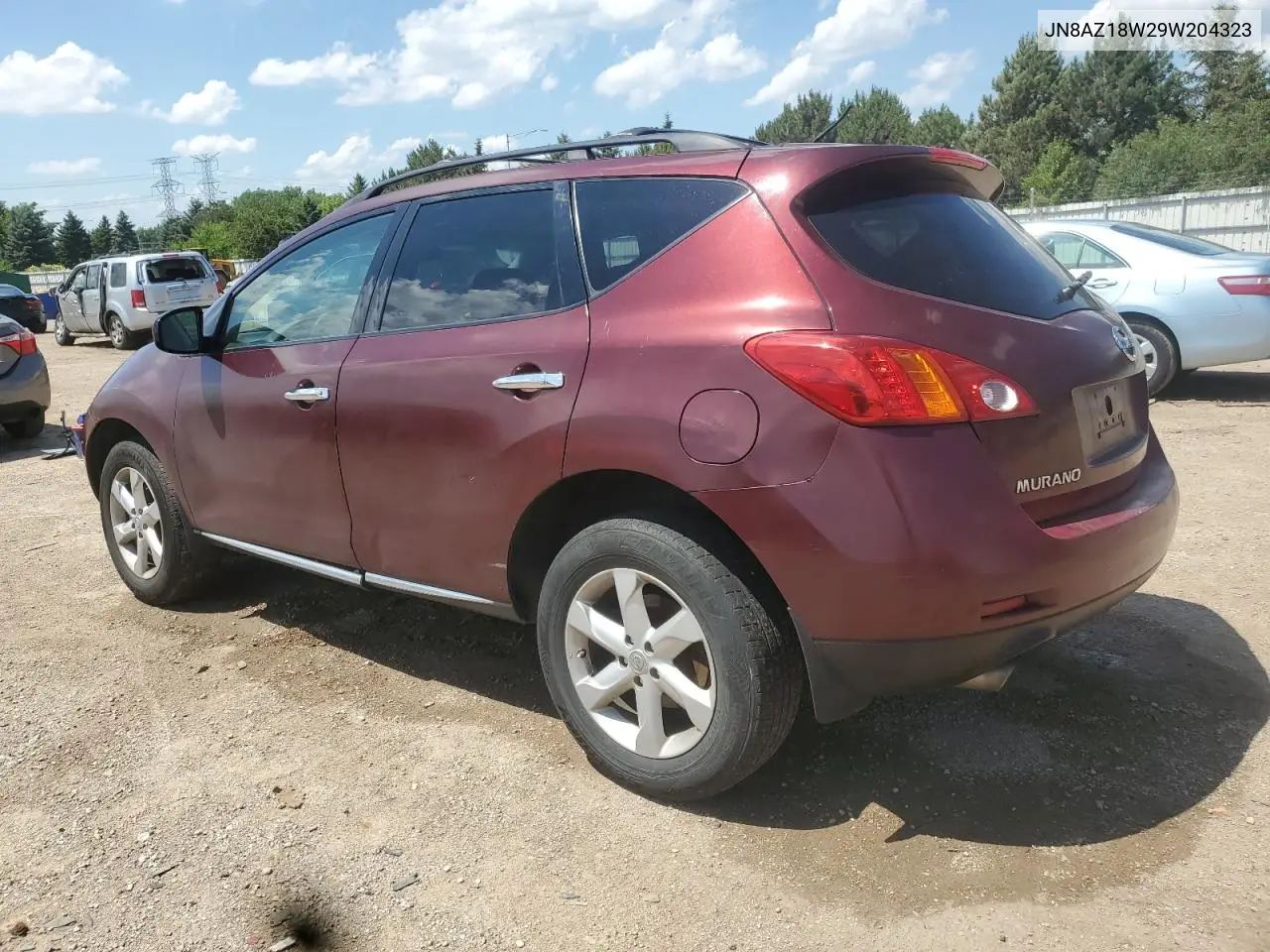 2009 Nissan Murano S VIN: JN8AZ18W29W204323 Lot: 61928435
