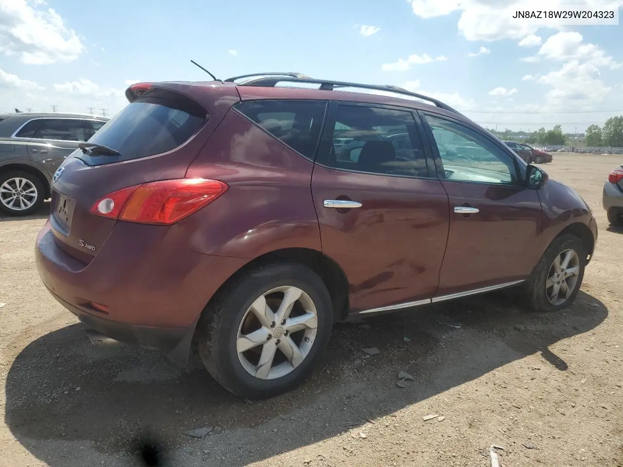 2009 Nissan Murano S VIN: JN8AZ18W29W204323 Lot: 61928435