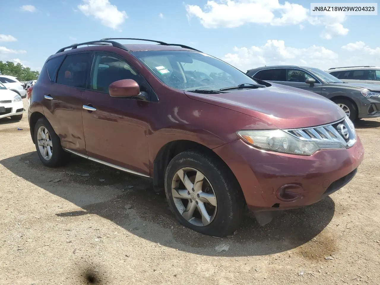 2009 Nissan Murano S VIN: JN8AZ18W29W204323 Lot: 61928435