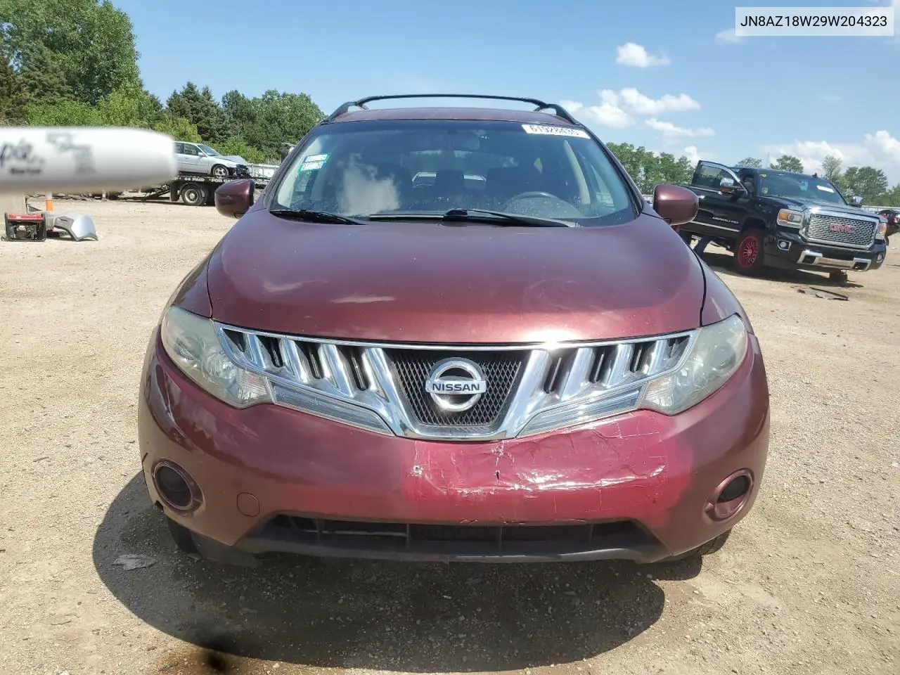 2009 Nissan Murano S VIN: JN8AZ18W29W204323 Lot: 61928435