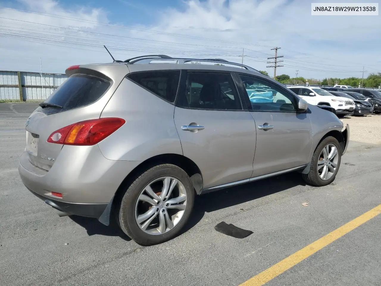 2009 Nissan Murano S VIN: JN8AZ18W29W213538 Lot: 62148885