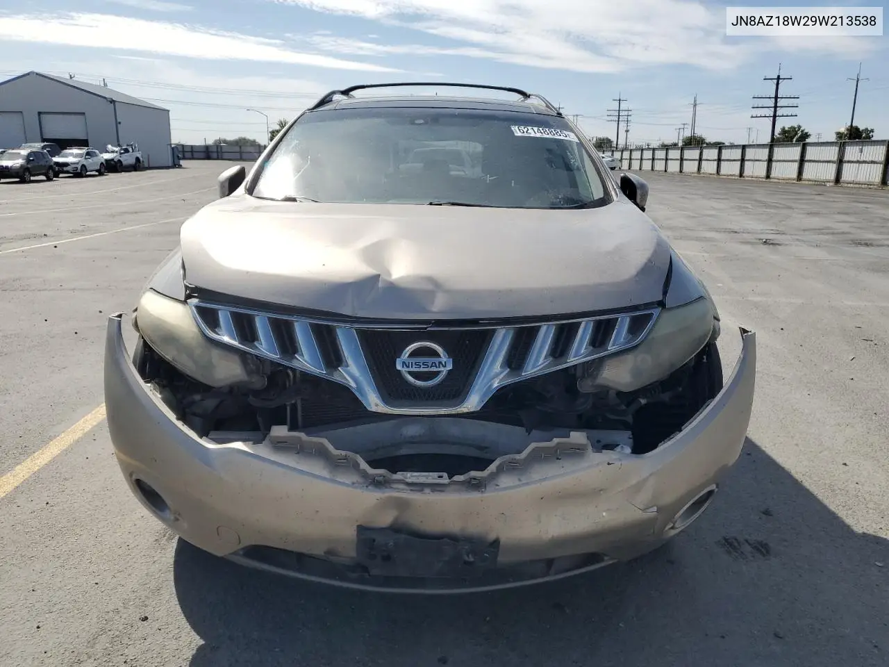 2009 Nissan Murano S VIN: JN8AZ18W29W213538 Lot: 62148885