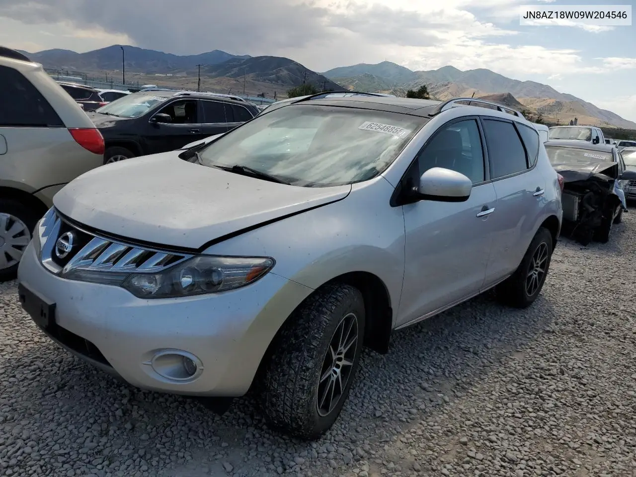 2009 Nissan Murano S VIN: JN8AZ18W09W204546 Lot: 62548855