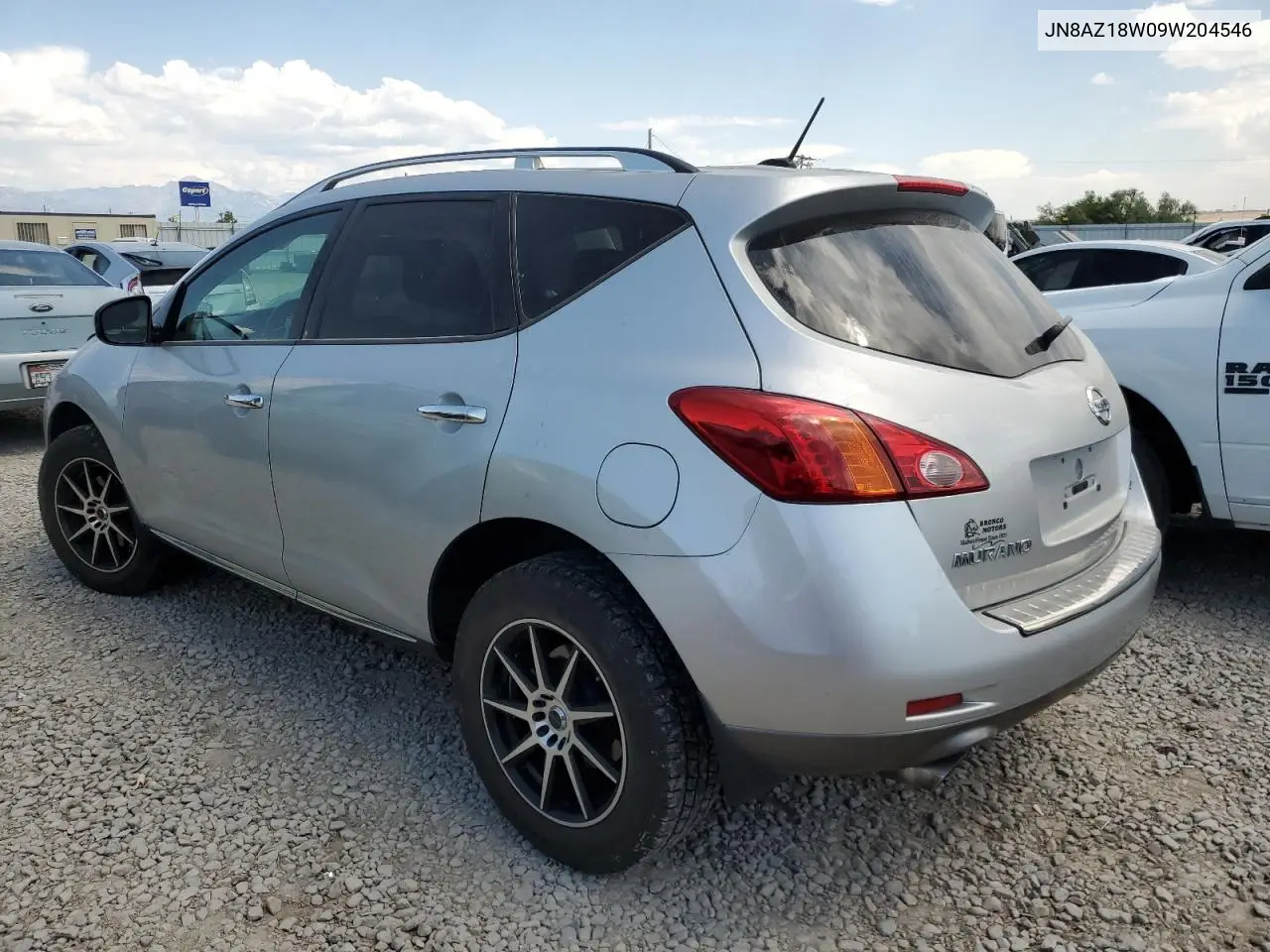 2009 Nissan Murano S VIN: JN8AZ18W09W204546 Lot: 62548855