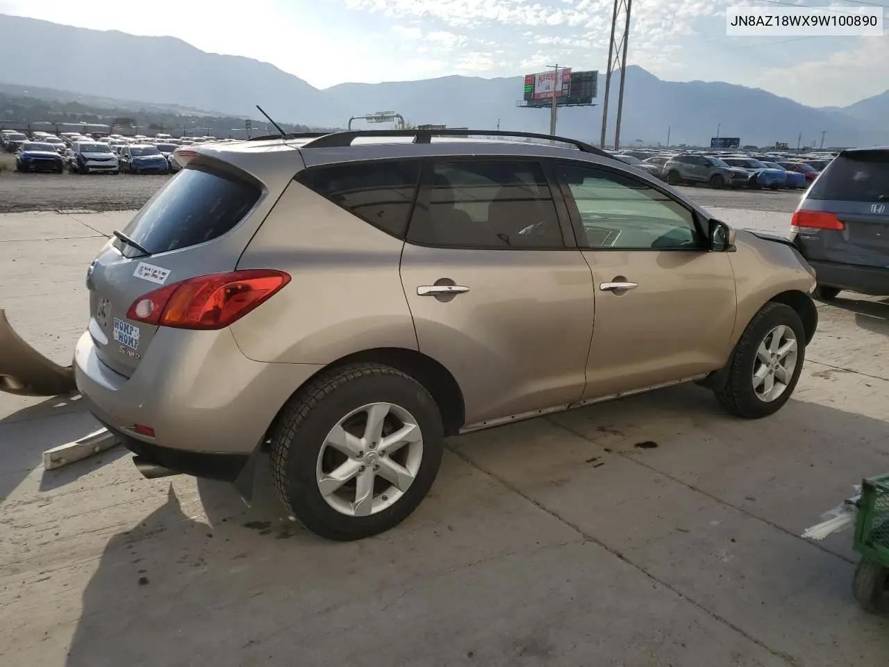 2009 Nissan Murano S VIN: JN8AZ18WX9W100890 Lot: 64810925